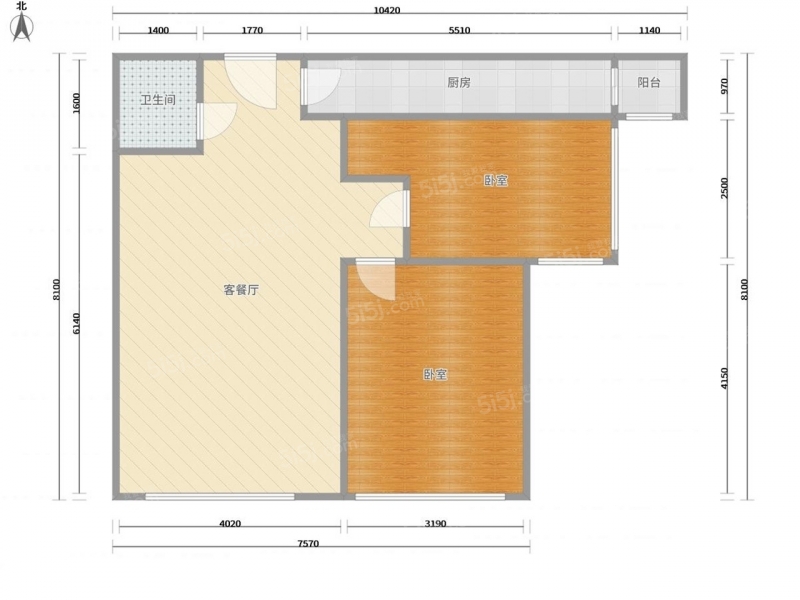 太原我爱我家富力城精装两居 全南户型 中间层 近入口 小区环境好