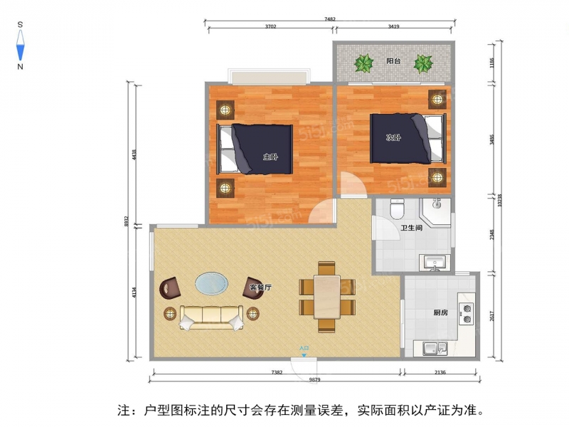 无锡我爱我家惠山新城 · 天力百好锦园 · 2室 · 2厅