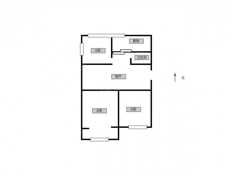 汉中门 · 莫园新寓 · 3室 · 1厅