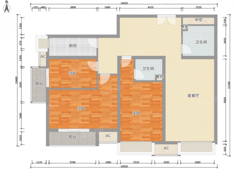 太原我爱我家长治路新城市花园 · 3室 · 2厅