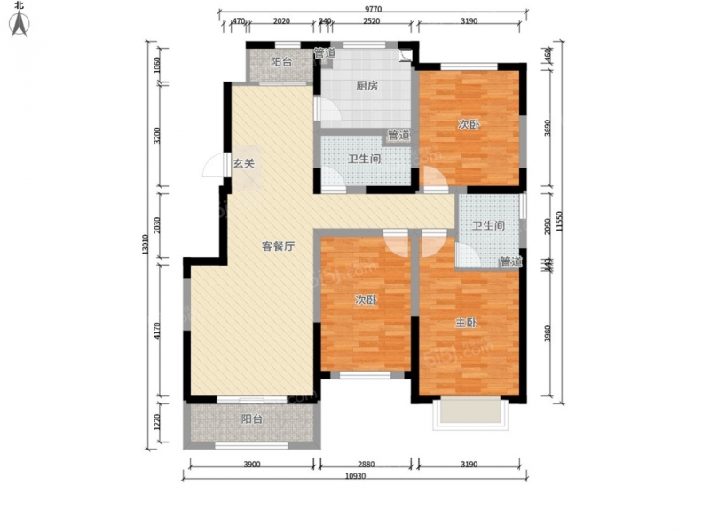 太原我爱我家富力城六期大三居，精装南北通透