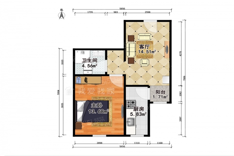 北辰区天穆镇辽河园1室1厅