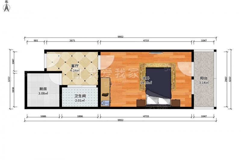 天津我爱我家整租 · 铃铛阁街 · 西关北里 · 1室1厅