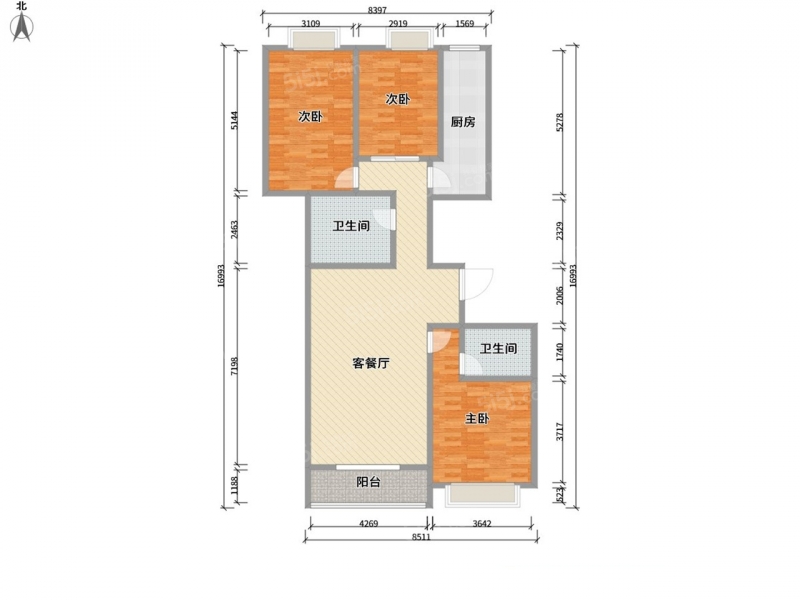 太原我爱我家长治路 · 长治路新城市花园 · 3室 · 2厅