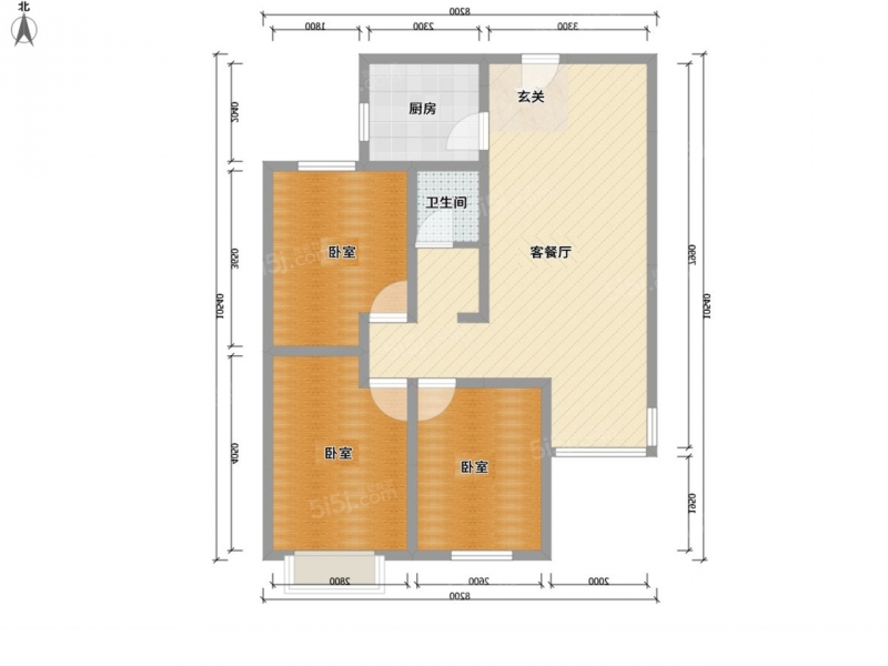 太原我爱我家万科城 · 太榆路万科城-3期 · 3室 · 1厅