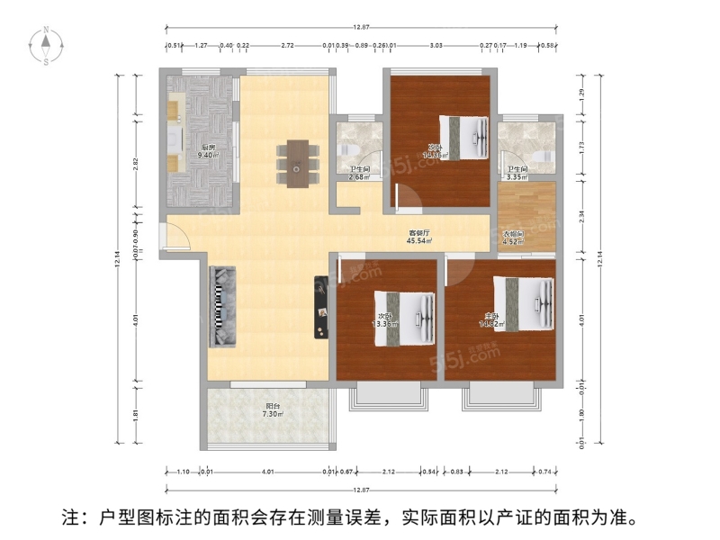 苏州我爱我家瀚河苑：三房两卫，采光好，南北通透，位置佳