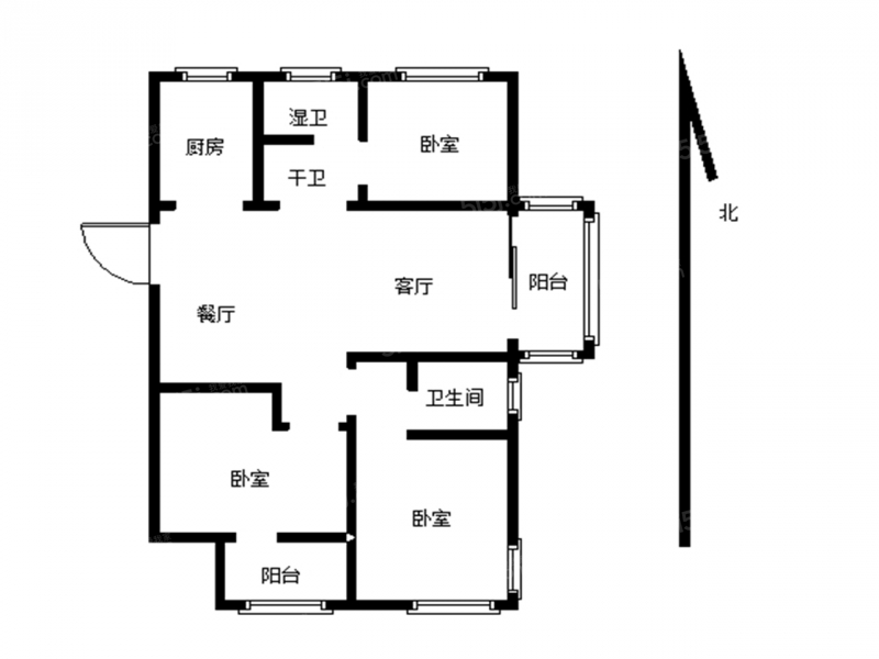 中南锦苑3室2厅户型图