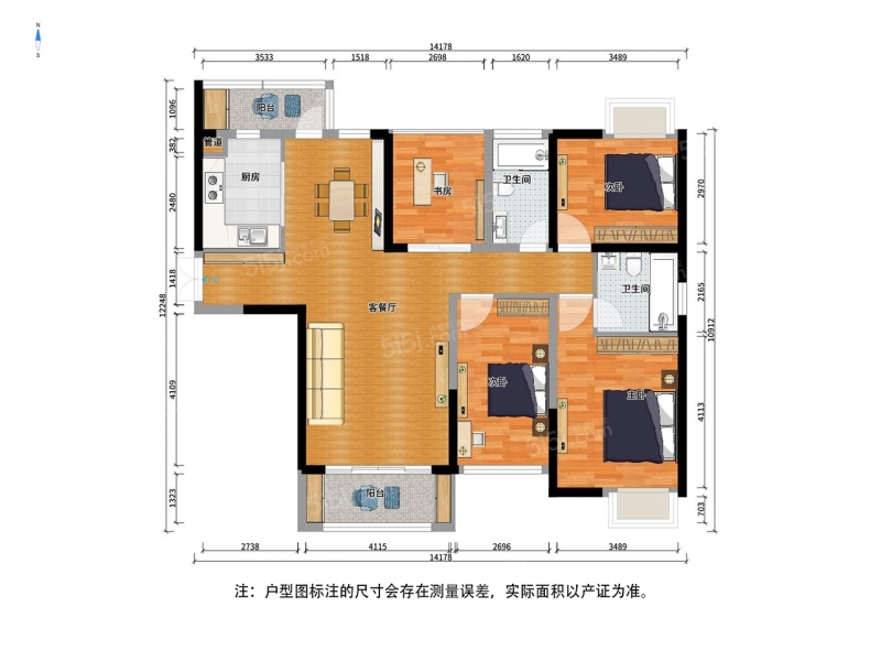 无锡我爱我家崇安 · 红星国际广场 · 3室 · 2厅