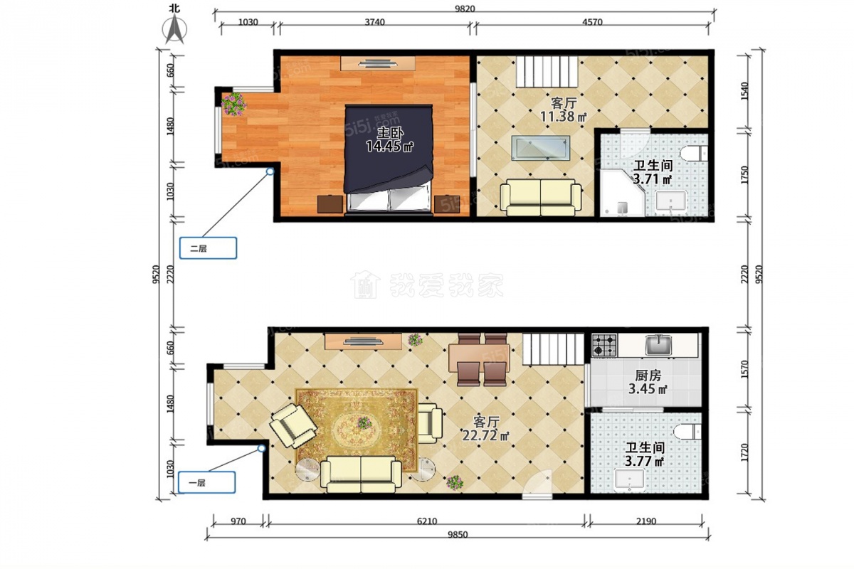 北寧灣四期寧宇家園,複式公寓,中間樓層,精裝修,誠意出售